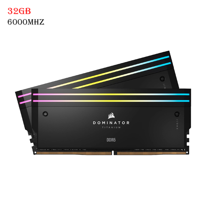 Corsair Dominator Titanium Rgb Ddr5 Ram 32gb (2x16gb) Ddr5 6000mhz Cl30 Intel Xmp Icue Compatible Computer Memory - Black-0