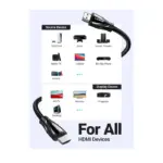 Ugreen Hdmi Cable 2m Male To Male With Cotton Braided - Black-119572
