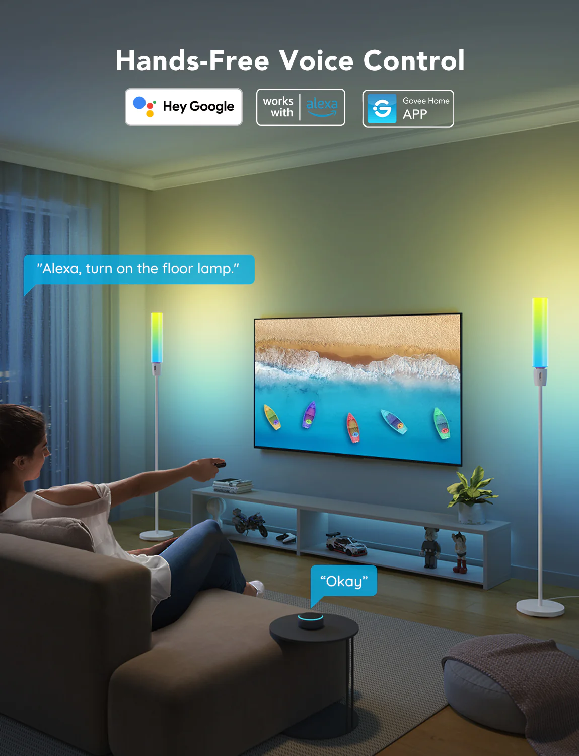 Govee Rgbicww Cylinder Floor Lamp - H6078-119624 Govee Rgbicww Cylinder Floor Lamp - H6078-119624