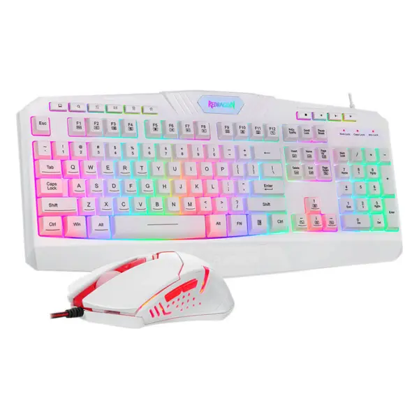 Redragon S101 Pc Gaming Keyboard And Mouse Combo - White (English)-0