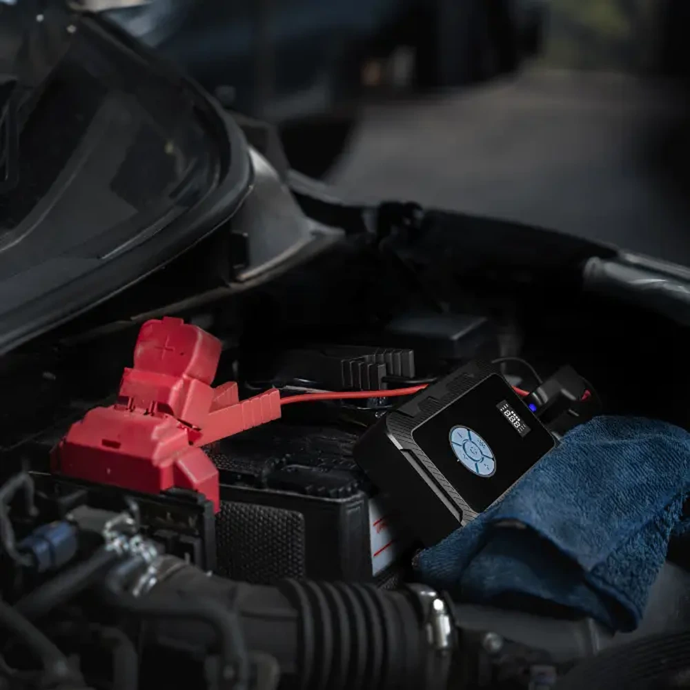 Powerology Jumpstart With Air Pump Pd45w 3000a Max Current 20000mah 160psi - Grey-120511 Powerology Jumpstart With Air Pump Pd45w 3000a Max Current 20000mah 160psi - Grey-120511