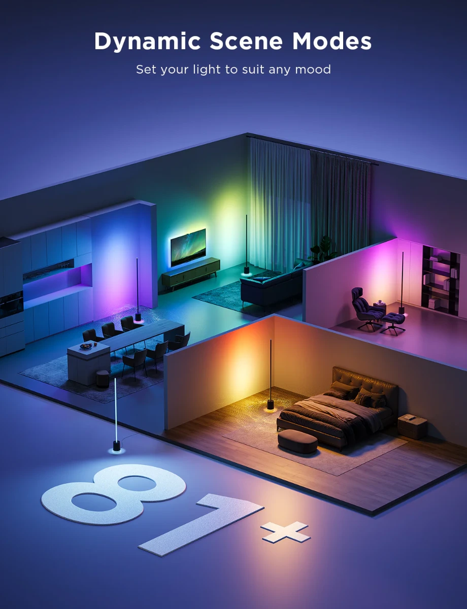 Govee Rgbicww Floor Lamp Pro - Black-121437 Govee Rgbicww Floor Lamp Pro - Black-121437