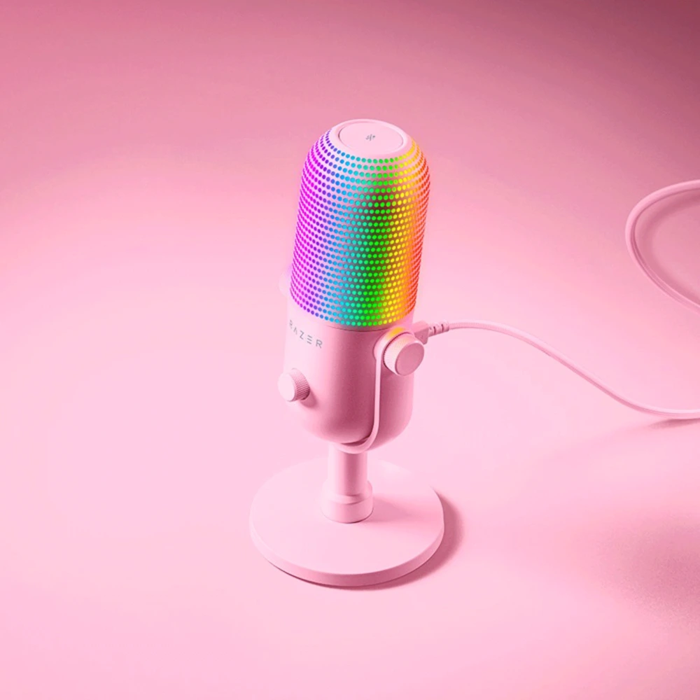 Razer Seiren V3 Chroma Rgb Usb Microphone With Tap-to-mute, Supercardioid Condenser Mic - Quartz-122207 Razer Seiren V3 Chroma Rgb Usb Microphone With Tap-to-mute, Supercardioid Condenser Mic - Quartz-122207