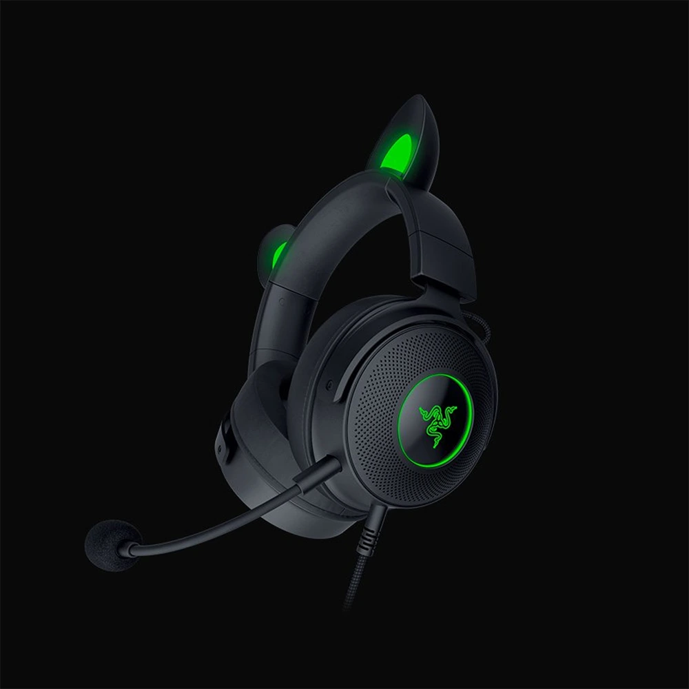 Razer Kraken Kitty V2 Pro Wired Rgb Gaming Headset With Interchangeable Ears - Black-122243 Razer Kraken Kitty V2 Pro Wired Rgb Gaming Headset With Interchangeable Ears - Black-122243