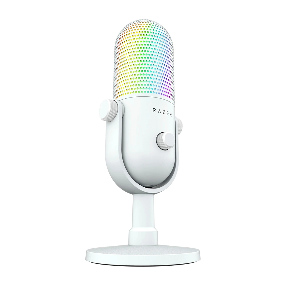 Razer Seiren V3 Chroma Rgb Usb Microphone With Tap-to-mute, Supercardioid Condenser Mic - White-0 Razer Seiren V3 Chroma Rgb Usb Microphone With Tap-to-mute, Supercardioid Condenser Mic - White-0