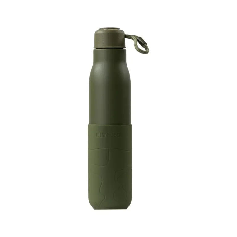 Eltoro Stainless Steel Bottle 750ml Olive With Olive Sleeve - Olive-0