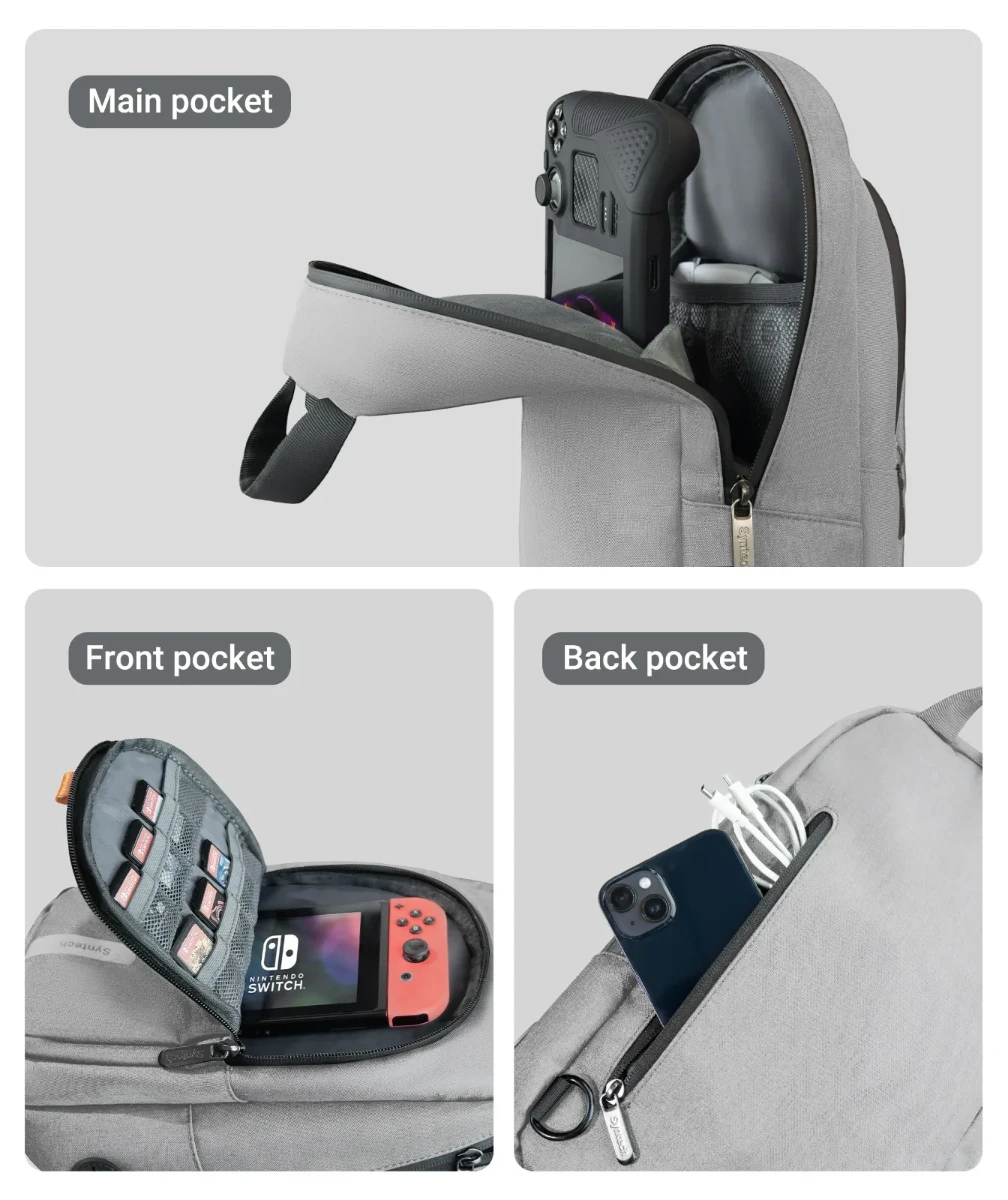 Syntech Carrying Bag For Handheld Gaming Consoles - Grey-122762 Syntech Carrying Bag For Handheld Gaming Consoles - Grey-122762