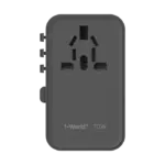 Momax World+ 3-ports Travel Charger Built-in Usb-c Cable (Gan 70w) - Black-120643