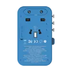 Momax World+ 3-ports Travel Charger Built-in Usb-c Cable (Gan 70w) - Blue-120655