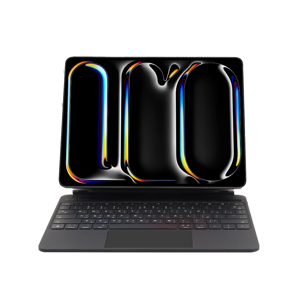 Levelo Aeroboard Saffanio Leather Wireless Keyboard For Ipad Pro 11" (2024) - Black-thumbnail Levelo Aeroboard Saffanio Leather Wireless Keyboard For Ipad Pro 11" (2024) - Black-thumbnail