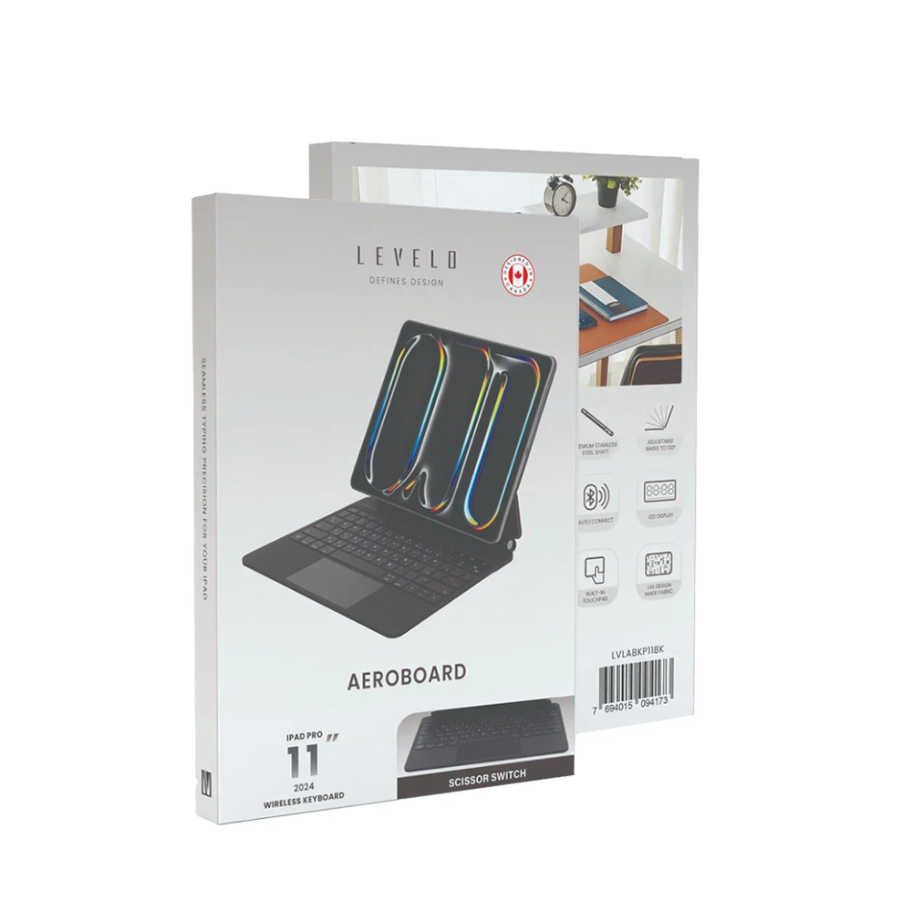 Levelo Aeroboard Saffanio Leather Wireless Keyboard For Ipad Pro 11" (2024) - Black-124770 Levelo Aeroboard Saffanio Leather Wireless Keyboard For Ipad Pro 11" (2024) - Black-124770