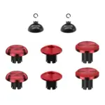 Metal Joystick Cap & Joystick Base 8pcs For PS5 Edge Controller - Red-0