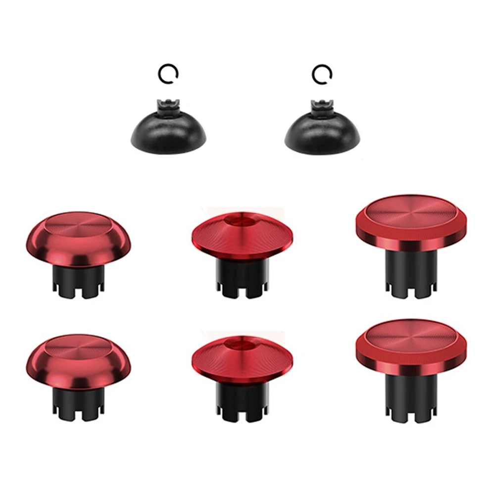 Metal Joystick Cap & Joystick Base 8pcs For PS5 Edge Controller - Red-0 Metal Joystick Cap & Joystick Base 8pcs For PS5 Edge Controller - Red-0