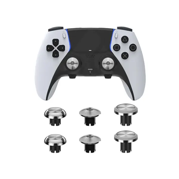 Metal Joystick Cap For Ps5 Edge Controller 6pcs - Silver-0