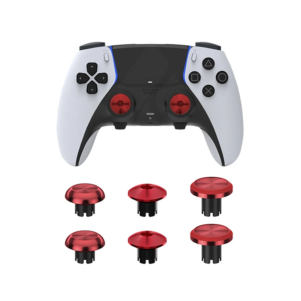 Metal Joystick Cap For Ps5 Edge Controller 6pcs - Red-0 Metal Joystick Cap For Ps5 Edge Controller 6pcs - Red-0