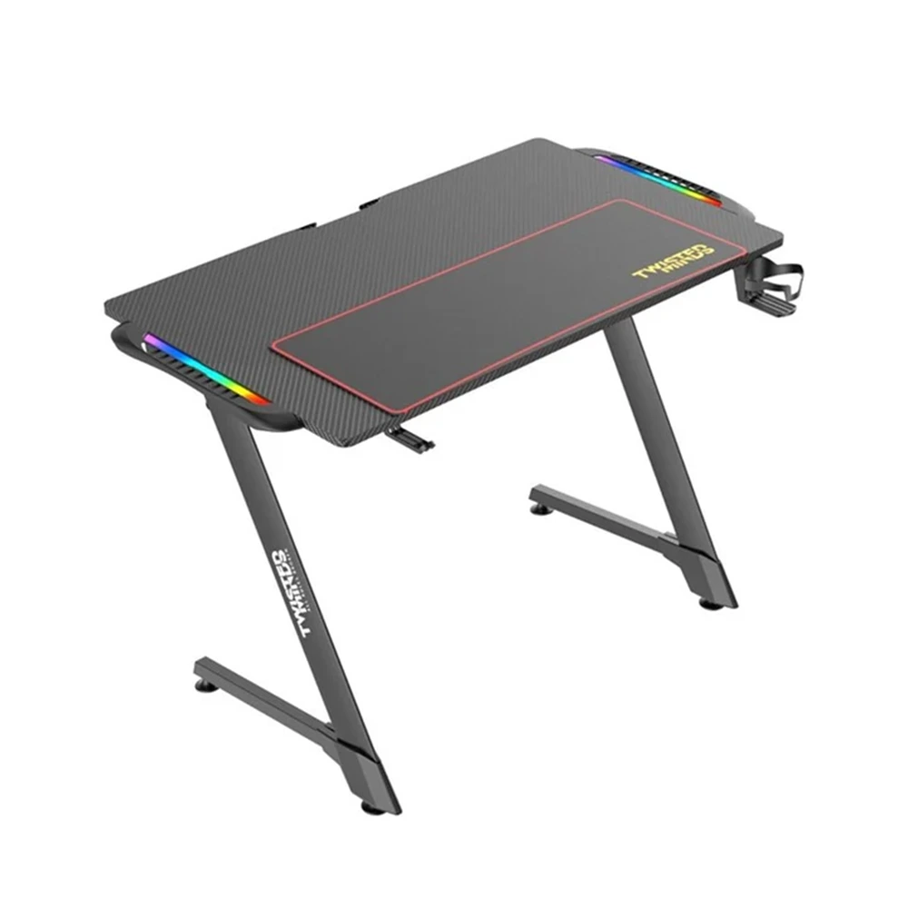 Twisted Minds Z Shaped Gaming Desk Carbon Fiber Texture - Rgb-0 Twisted Minds Z Shaped Gaming Desk Carbon Fiber Texture - Rgb-0
