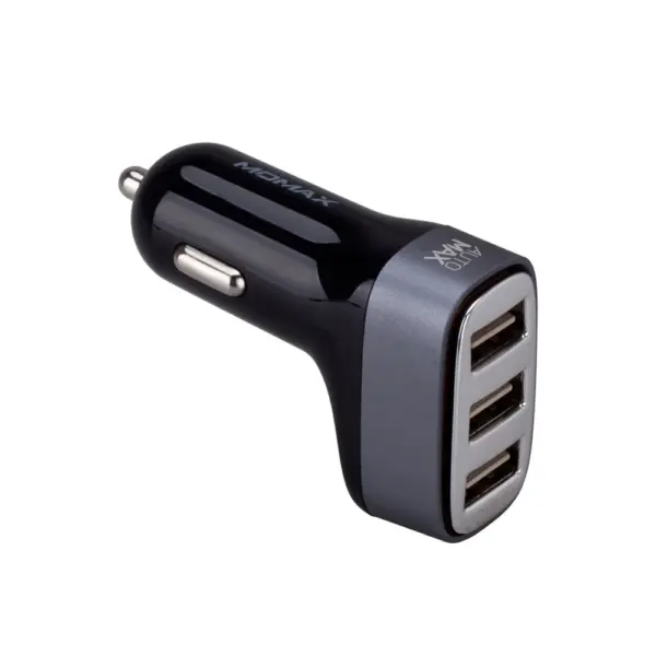 MOMAX Polar Light Series Car Charger-Dual 3 USB Ports -Black-0