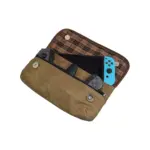 ith Switch, Urban Travel Pouch, Soft Storage Bag, Scratch & Bump Protection, Minimalist Essentials, Waxed Canvas, Handmade, Fatigue-0