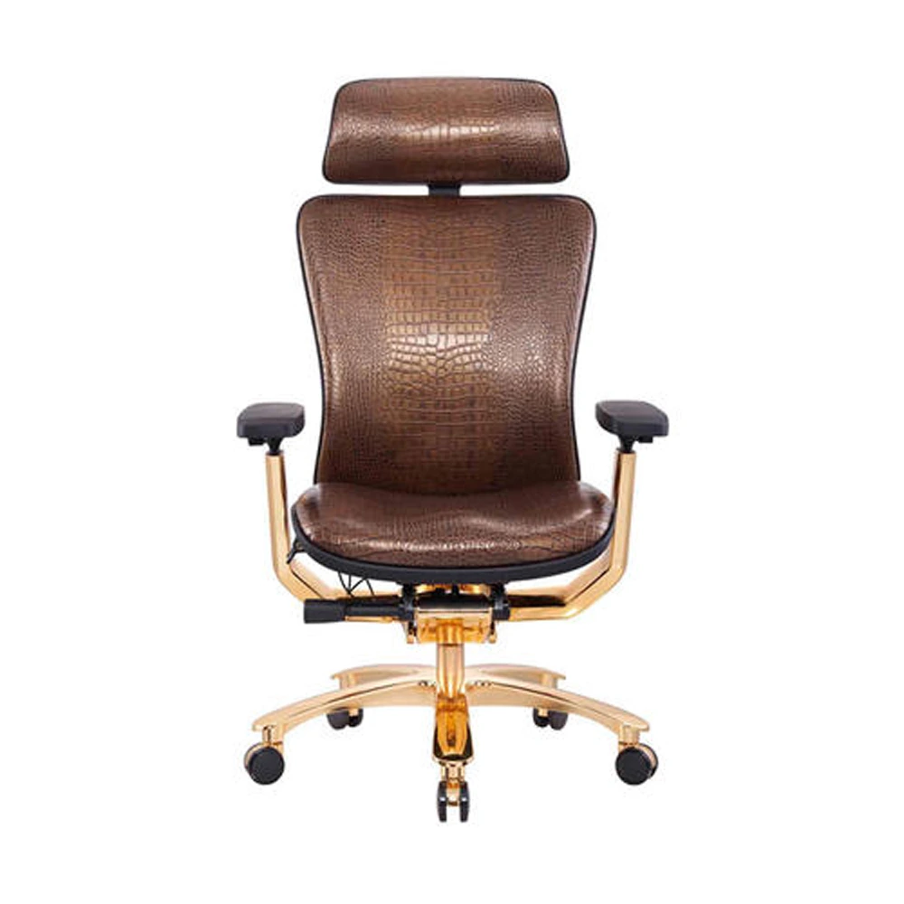 High Back Bifma Chair Real Leather Ergonomic Golden Chair-0 High Back Bifma Chair Real Leather Ergonomic Golden Chair-0