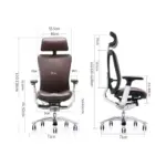 High Back Bifma Chair Real Leather Ergonomic Golden Chair-126357