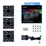 Lian Li Uni Fan Tl Lcd 120mm Argb Cooling Fan With 1.6" Lcd Screen (Pack Of 3) - Black-126462