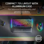 Razer Blackwidow V4 75% Mechanical Gaming Keyboard With Wrist Rest (Orange Tactile Switches) - Black-126503