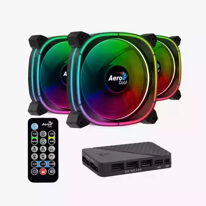 Aerocool Astro 12 Pro Rgb Triple Fan Kit With Controllers - Black-0 Aerocool Astro 12 Pro Rgb Triple Fan Kit With Controllers - Black-0