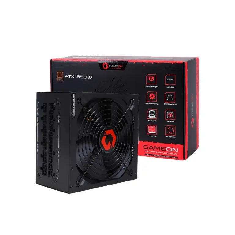 Gameon - Spy2 Atx 850 Watts 80 Plus Bronze Value Gaming Power Supply - Black-0