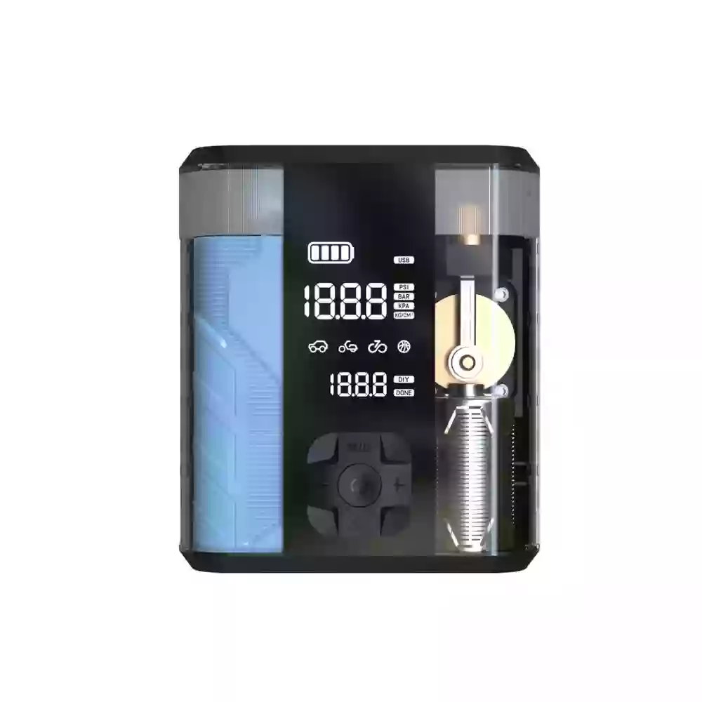 Powerology 8800mah Jump Start Air Compressor - Transparent-0 Powerology 8800mah Jump Start Air Compressor - Transparent-0