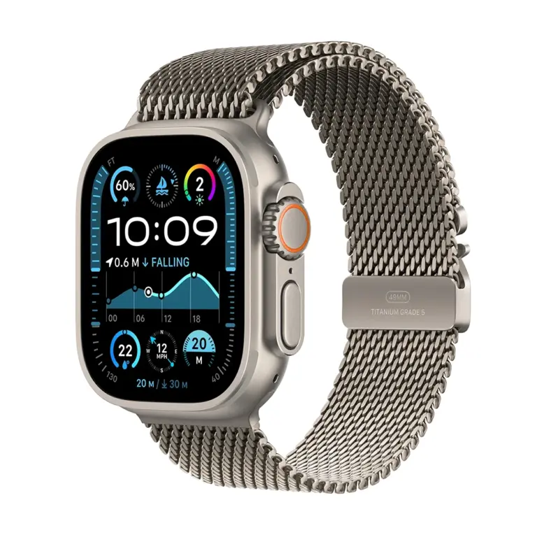 Apple Watch Ultra 2 Gps + Cellular 49mm Natural Titanium Case With Natural Titanium Milanese Loop - M-0