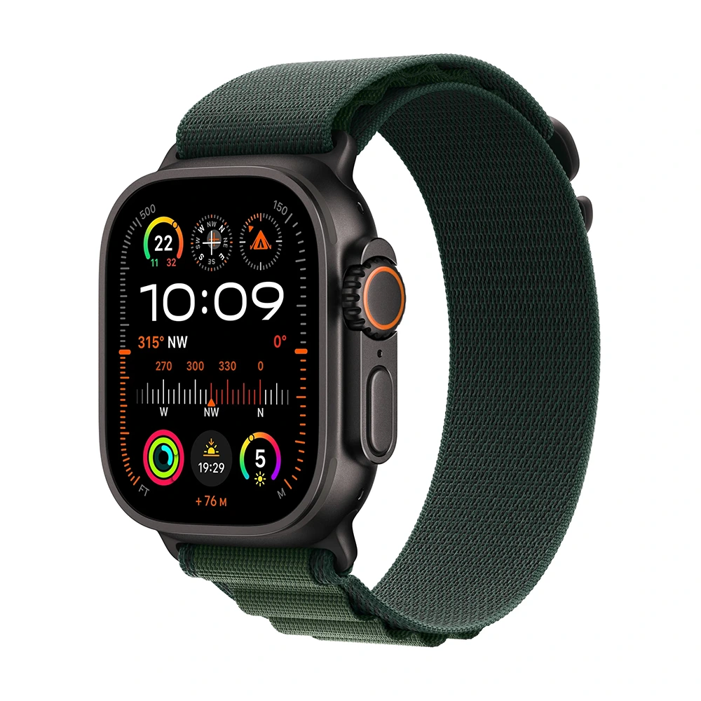 Apple Watch Ultra 2 Gps + Cellular 49mm Black Titanium Case With Dark Green Alpine Loop - Medium-0 Apple Watch Ultra 2 Gps + Cellular 49mm Black Titanium Case With Dark Green Alpine Loop - Medium-0