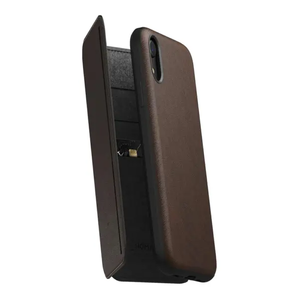 Nomad Classic Leather Tri-fold Side Cover - Iphone Xr-brown-0