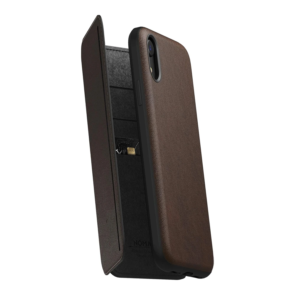 Nomad Classic Leather Tri-fold Side Cover - Iphone Xr-brown-0 Nomad Classic Leather Tri-fold Side Cover - Iphone Xr-brown-0