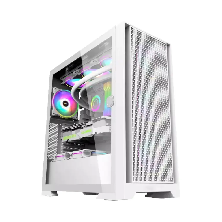 Lingfeng Atx Gaming Pc Case - White-0