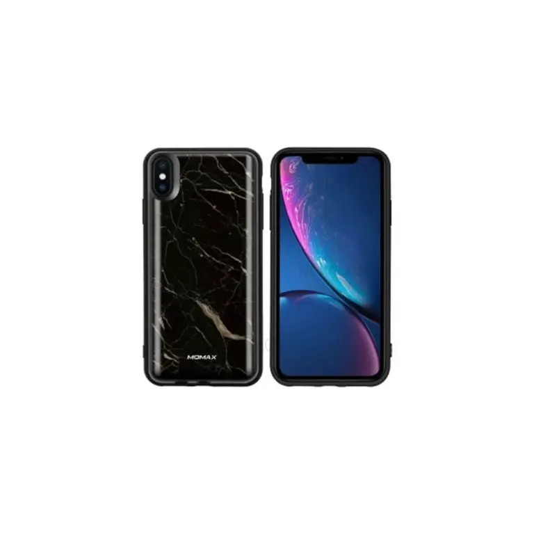 Momax Battery Case: Q.power Pack 6000mah For Iphone Xs Max Black Marble-0