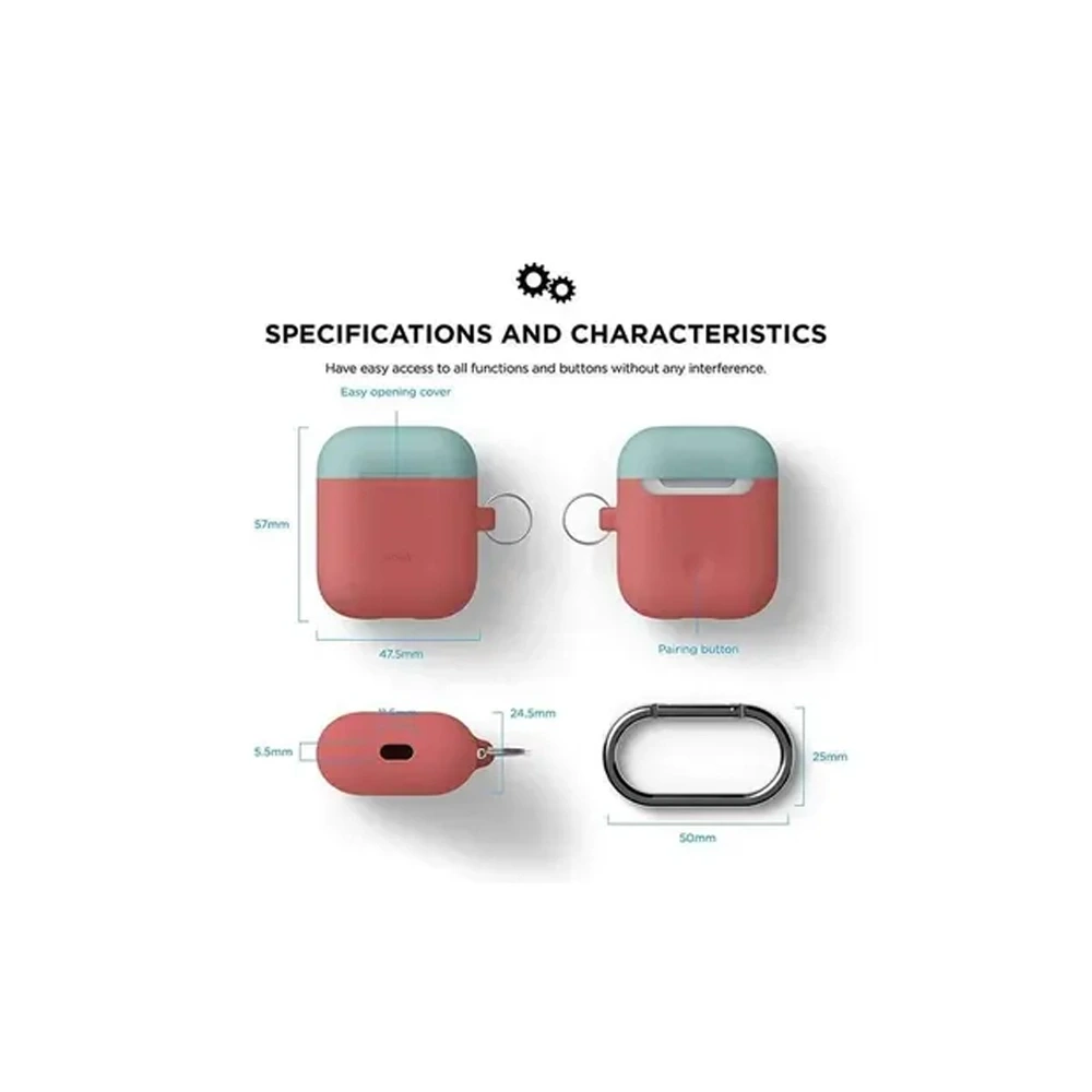 elago duo hang case for airpods body italian rose top coral blueyellow-128294 elago duo hang case for airpods body italian rose top coral blueyellow-128294