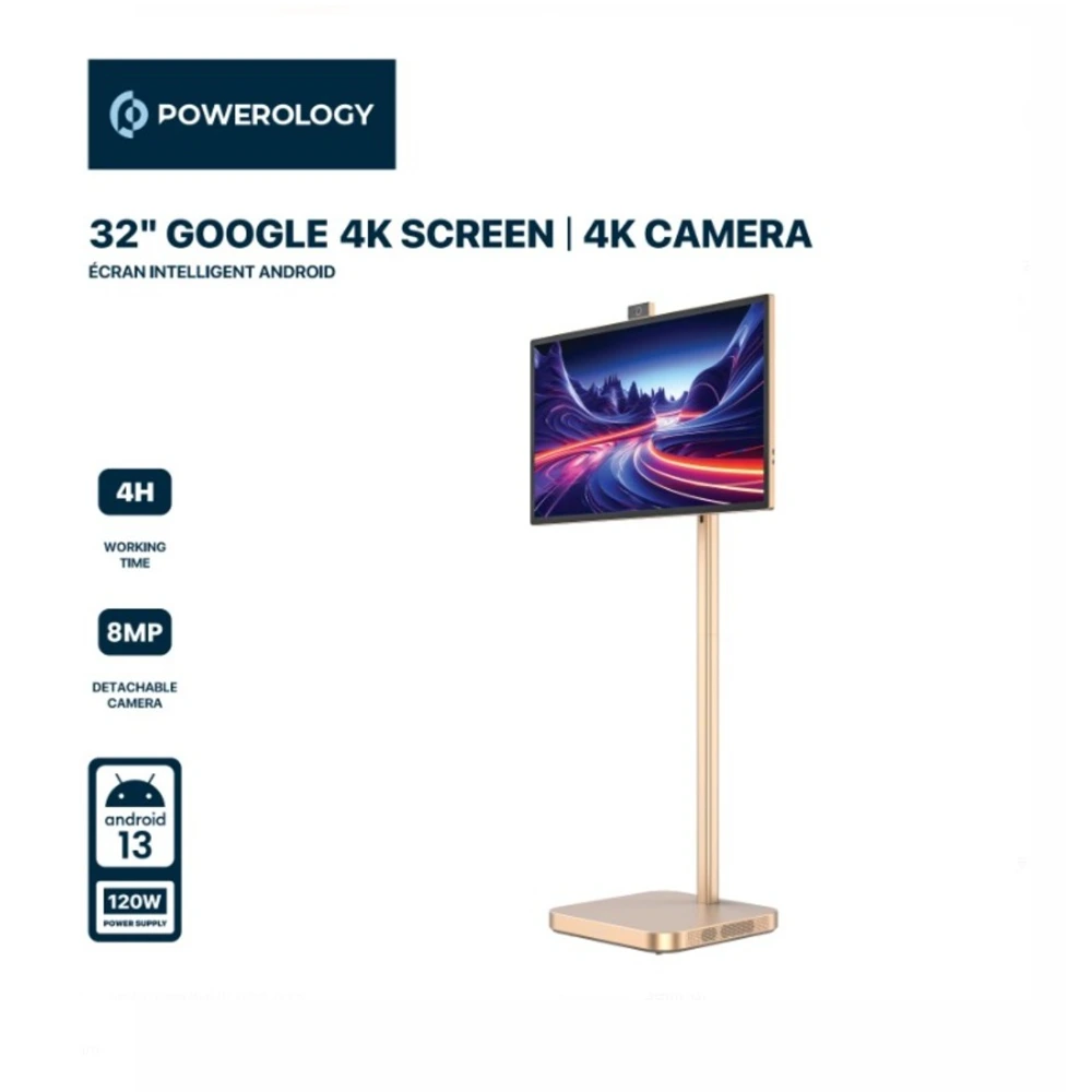 Powerology Android 32” Uhd 60hz Tablet With Stand 8 +128gb - Gold-129215 Powerology Android 32” Uhd 60hz Tablet With Stand 8 +128gb - Gold-129215
