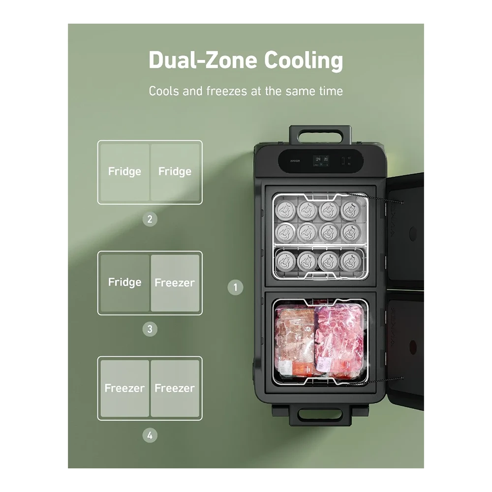 Anker Everfrost Powered Cooler 50 - Black/green-129594 Anker Everfrost Powered Cooler 50 - Black/green-129594