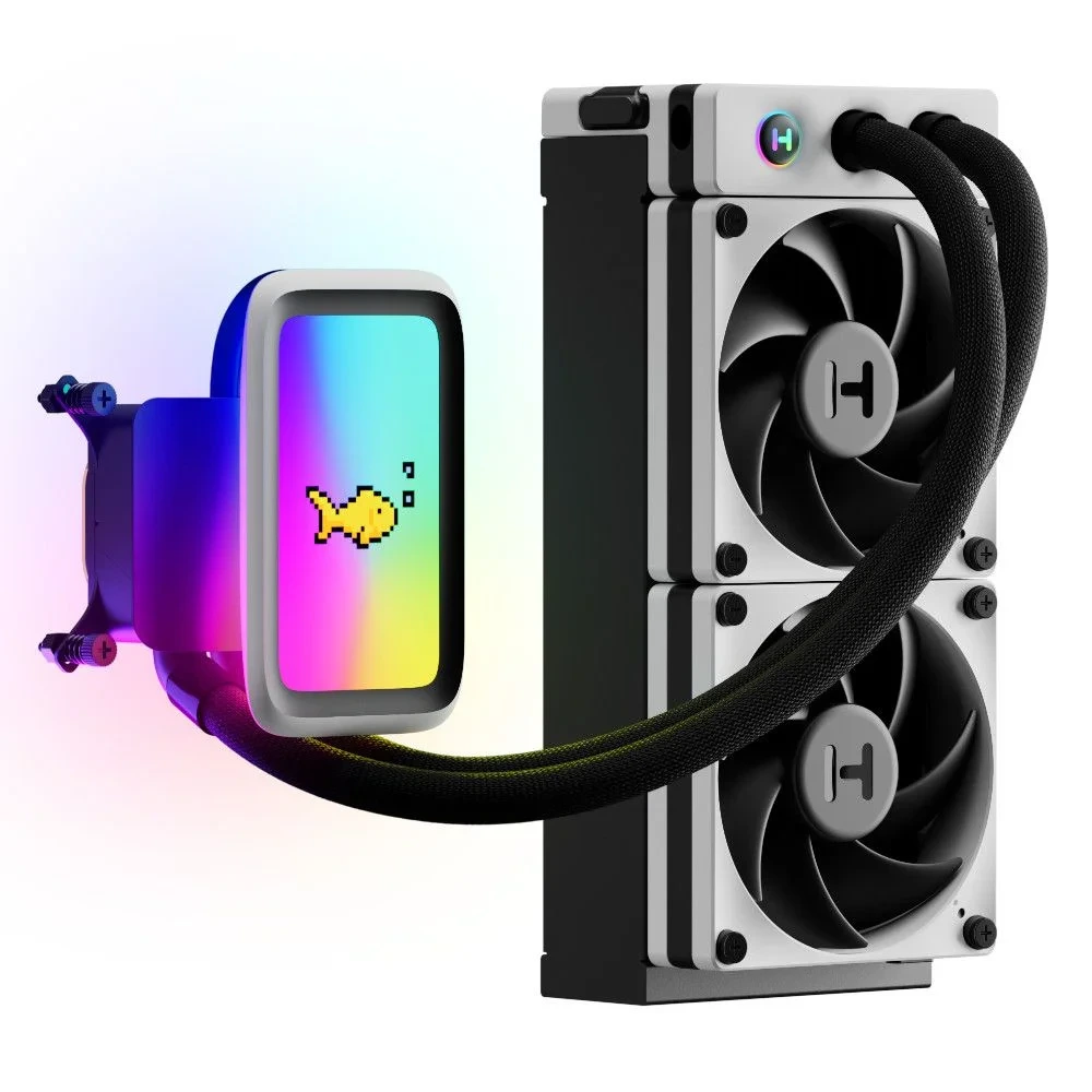 Hyte Thicc Q60 240mm 5" Ips 720p Display And 42 Pixel Qrgb Array Aio Liquid Cooler - Black-0 Hyte Thicc Q60 240mm 5" Ips 720p Display And 42 Pixel Qrgb Array Aio Liquid Cooler - Black-0