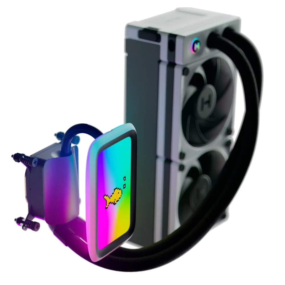 Hyte Thicc Q60 240mm 5" Ips 720p Display And 42 Pixel Qrgb Array Aio Liquid Cooler - Black-129295 Hyte Thicc Q60 240mm 5" Ips 720p Display And 42 Pixel Qrgb Array Aio Liquid Cooler - Black-129295