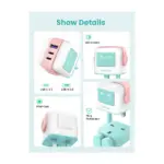 Ugreen Nexode 65w 3-port Gan Fast Charger - Pink Blue-129414