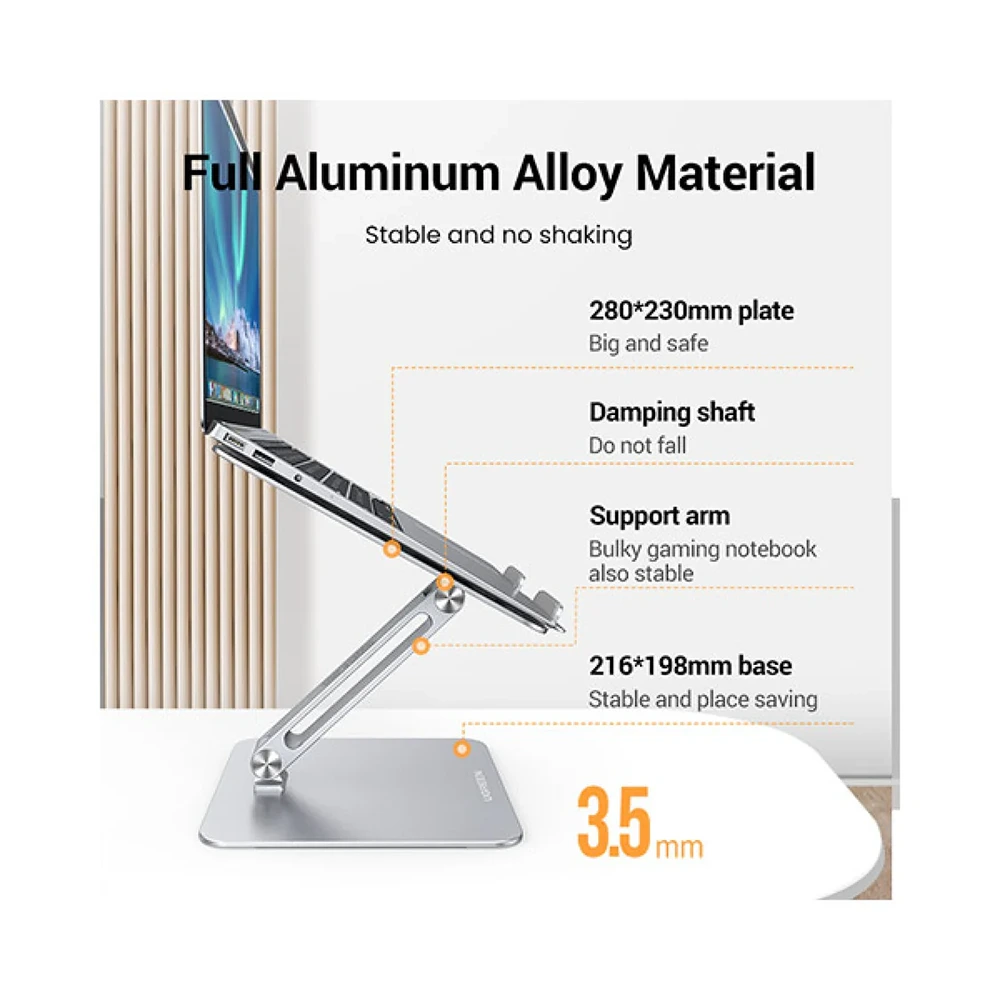 Ugreen Adjustable Laptop Stand - Silver-129450 Ugreen Adjustable Laptop Stand - Silver-129450
