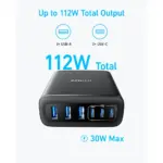 Anker 6ports Multi Device Fast Charger 112w - Black-129669