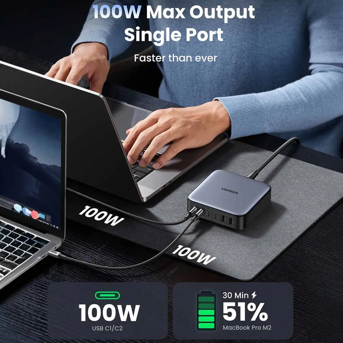 Ugreen Nexode 200w Usb C Gan Charger - 6 Ports Desktop Charger Ac-6port-200w - Space Gray-132077 Ugreen Nexode 200w Usb C Gan Charger - 6 Ports Desktop Charger Ac-6port-200w - Space Gray-132077