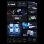 Ugreen Nexode 200w Usb C Gan Charger - 6 Ports Desktop Charger Ac-6port-200w - Space Gray-132076