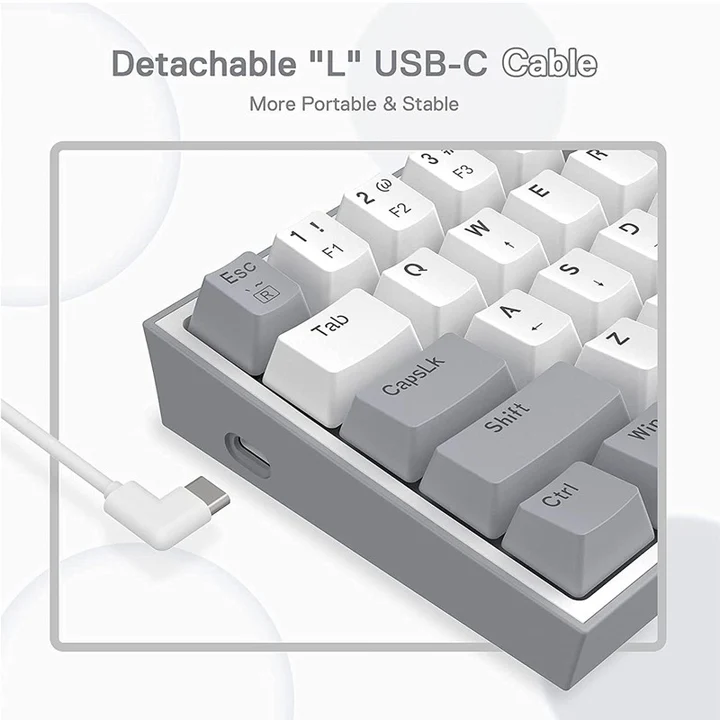 Redragon Fizz Rgb Wired Mechanical Gaming Keyboard - White/grey (Dust-proof Red) (English&arabic)-131092 Redragon Fizz Rgb Wired Mechanical Gaming Keyboard - White/grey (Dust-proof Red) (English&arabic)-131092