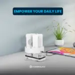 محطة باورولوجي 8 في 1، بنك طاقة لاسلكي 10000 مللي أمبير/ساعة، 120 واط - أبيض-131484