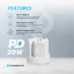 محطة باورولوجي 8 في 1، بنك طاقة لاسلكي 10000 مللي أمبير/ساعة، 120 واط - أبيض-131486