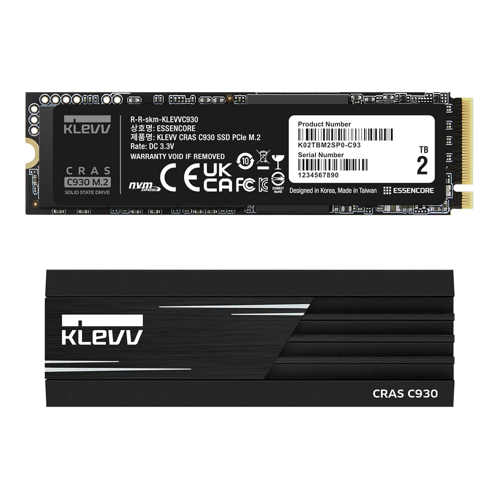 Klevv Cras C930 2tb M.2 Nvme Pcie Gen4x4 Solid State Drive With Heatsink-131550 Klevv Cras C930 2tb M.2 Nvme Pcie Gen4x4 Solid State Drive With Heatsink-131550