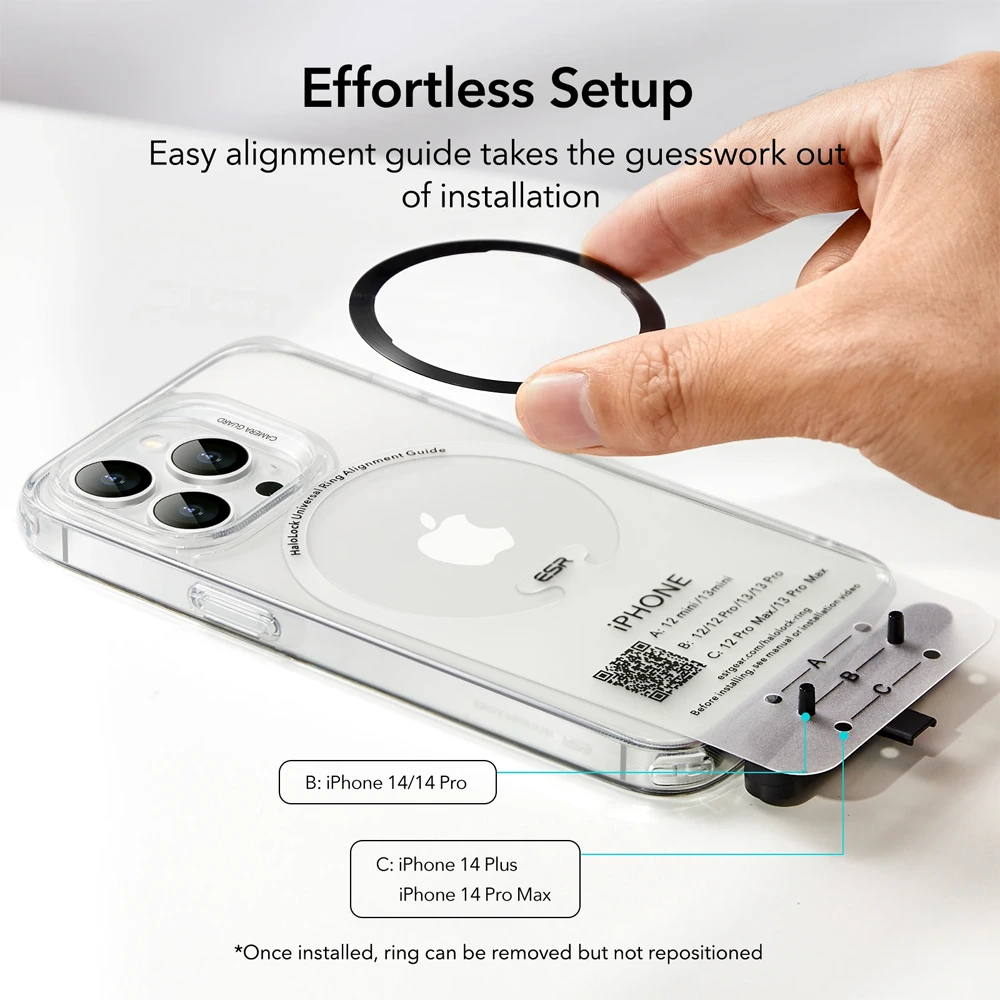 Esr Halolock Universal Ring Magsafe Wireless Charging - 2pack - Black & Silver-132237 Esr Halolock Universal Ring Magsafe Wireless Charging - 2pack - Black & Silver-132237